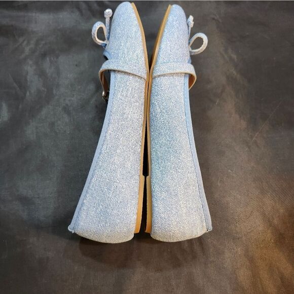 BRAND NEW CHASE & CHLOÉ FERGIE-1 DENIN BALLERINA BOWNOT SLIP-ON FLAT G1 - Picture 13 of 15